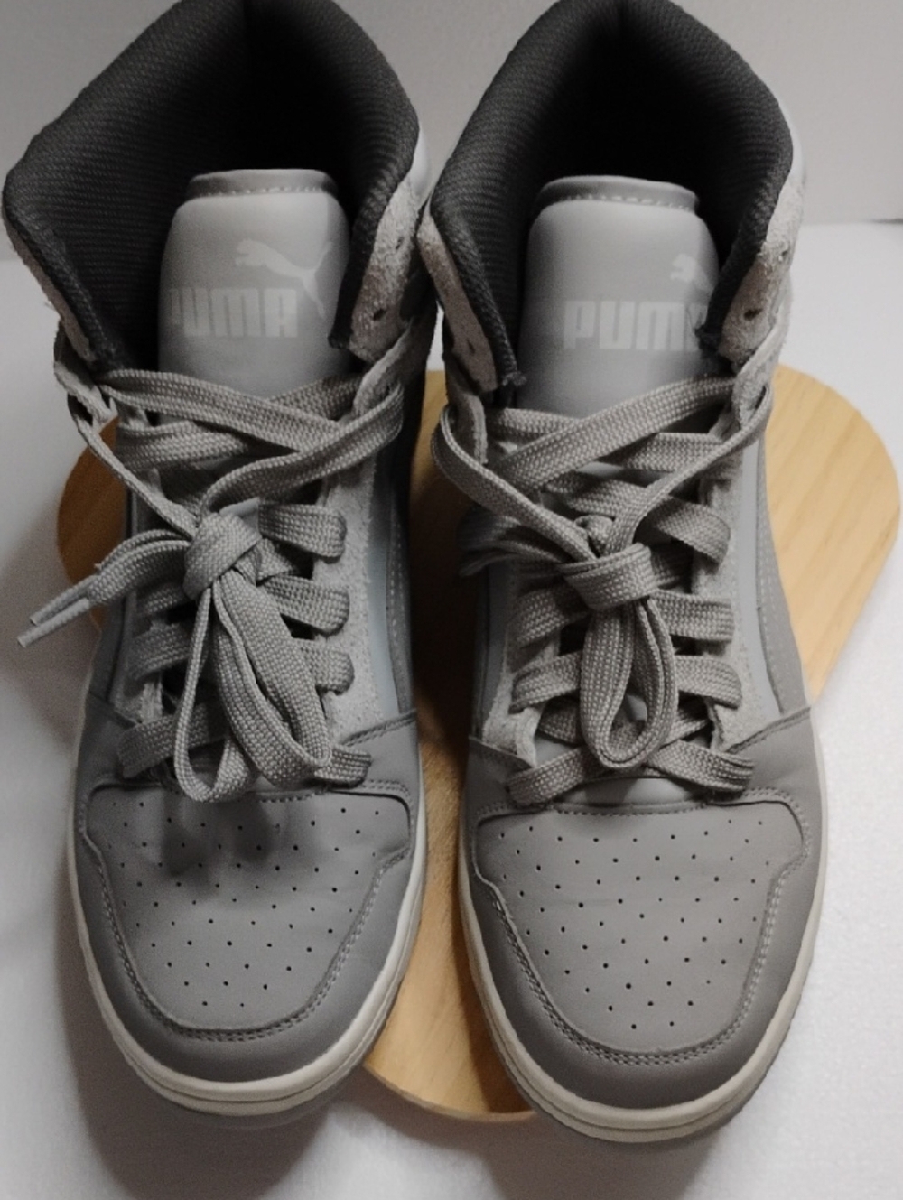 Puma Light Gray High-Top Sneakers